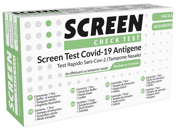 SCREEN TEST AUTODIAGNOSTICO ANTIGENICO RAPIDO COVID-19 SARS-COV-2 TAMPONI NASALI SELFTEST COVID TEST ANTIGENE SCREEN - Farmaciapacini.it