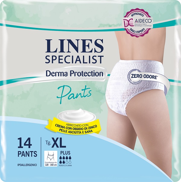 PANNOLONE PER INCONTINENZA LINES SPECIALIST DERMA PANTS PLUS XL 14 PEZZI - Farmaciapacini.it