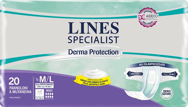 PANNOLONE A MUTANDINA LINES SPECIALIST DERMA MAXI M/L 20 PEZZI - Farmaciapacini.it