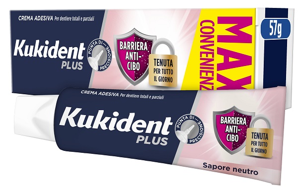 KUKIDENT PLUS BARRIERA ANTI-CIBO NEUTRO CREMA ADESIVA DENTIERE 57 G - Farmaciapacini.it