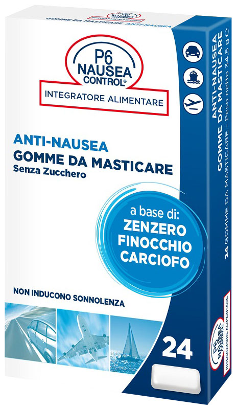 P6 NAUSEA CONTROL 24 GOMME DA MASTICARE SENZA ZUCCHERO - Farmaciapacini.it