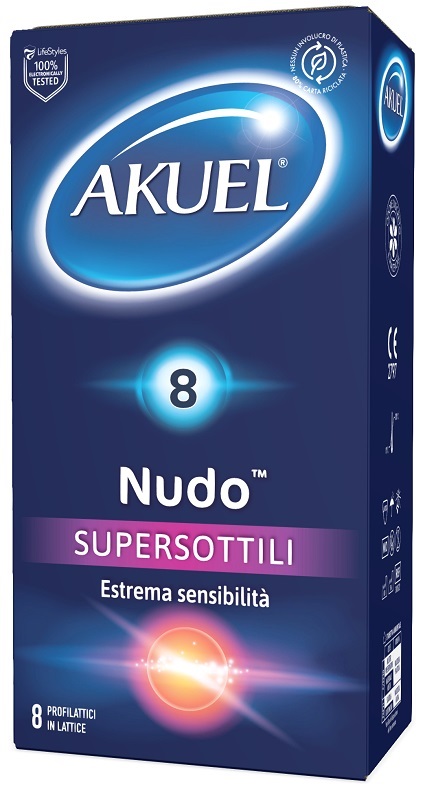 PROFILATTICO AKUEL NUDO SUPERSOTTILE 8 PEZZI - Farmaciapacini.it