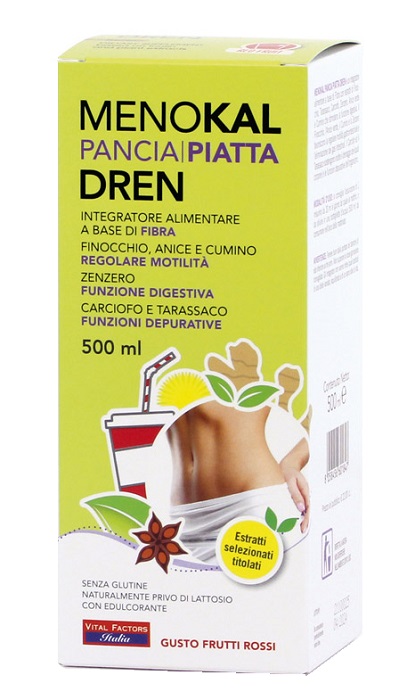 MENOKAL PANCIA PIATTA DREN GUSTO FRUTTI ROSSI 500 ML - Farmaciapacini.it