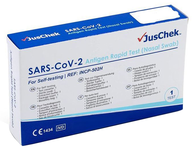 TEST ANTIGENICO RAPIDO COVID-19 JUSCHEK AUTODIAGNOSTICO DETERMINAZIONE QUALITATIVA ANTIGENI SARS-COV-2 IN TAMPONI NASALI MEDIANTE IMMUNOCROMATOGRAFIA - Farmaciapacini.it