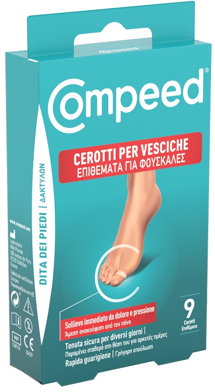 COMPEED CEROTTO VESCICHE DITA DEI PIEDI 9 PEZZI CARTON - Farmaciapacini.it