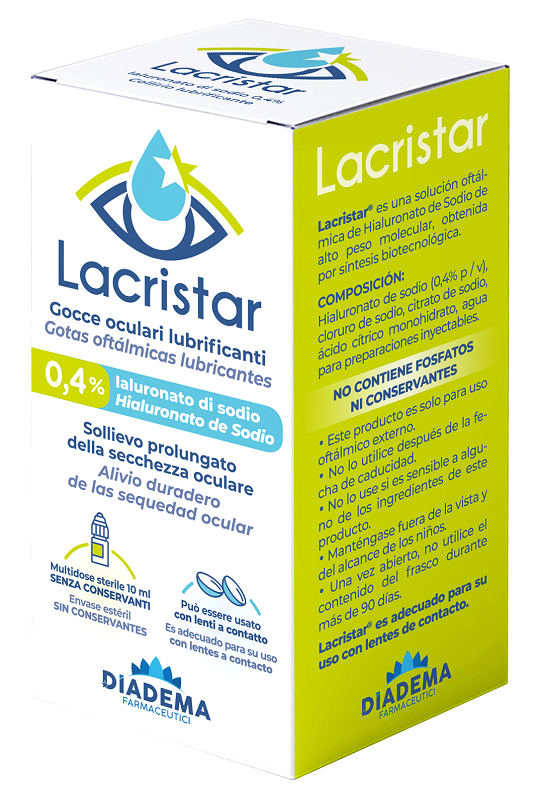 LACRISTAR GOCCE OCULARI LUBRIFICANTI 0,4% IALURONATO DI SODIO MULTIDOSE 10 ML - Farmaciapacini.it