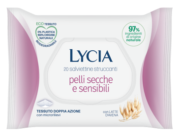 LYCIA SALVIETTINE STRUCCANTI PELLI SECCHE E SENSIBILI 20 PEZZI - Farmaciapacini.it