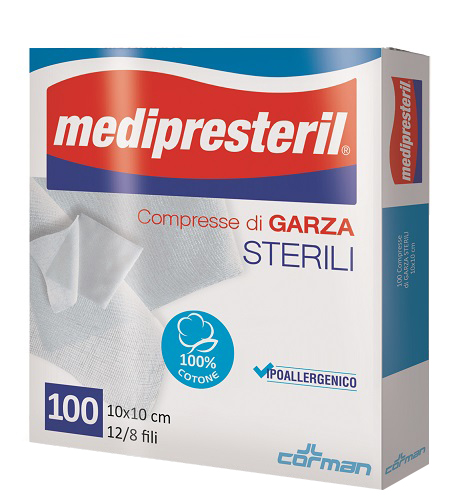 GARZA COMPRESSA MEDIPRESTERIL 12/8 FU 10X10CM 100 PEZZI - Farmaciapacini.it