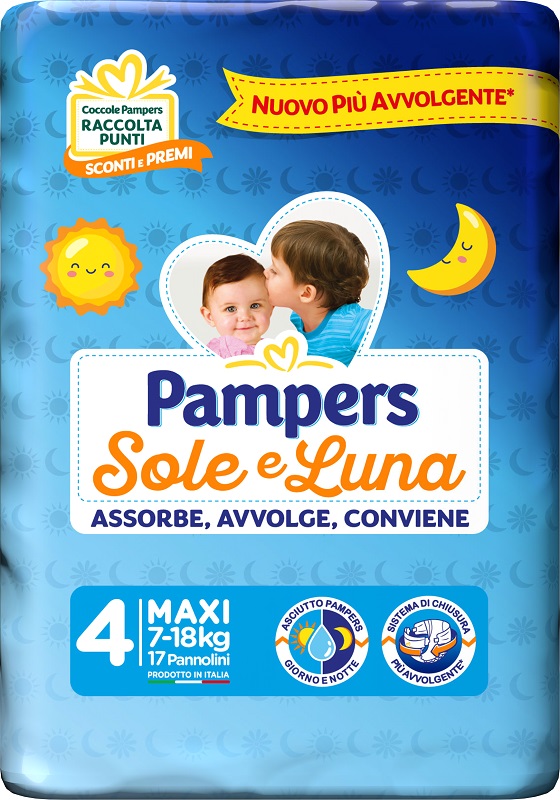 PAMPERS SOLE&LUNA MAXI 17 PEZZI - Farmaciapacini.it