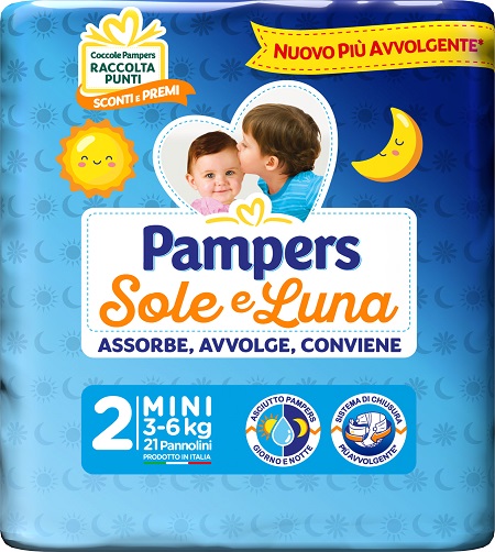 PAMPERS SOLE LUNA MIDINI 21 PEZZI - Farmaciapacini.it